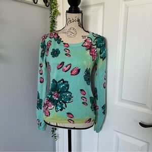 Nice Connections Pink Floral Sweater